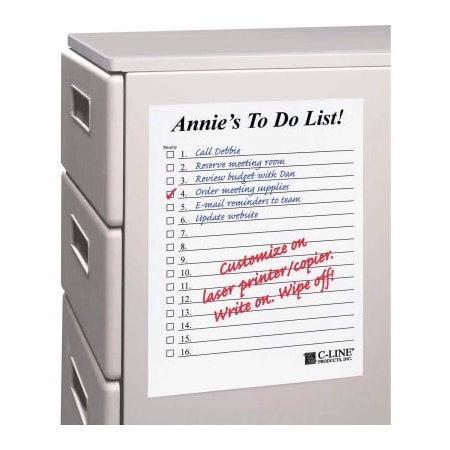 C-Line Products C-Line Peel and Stick Dry Erase Sheets, 8 1/2 x 11, White, 25 Sheets/Box 57911